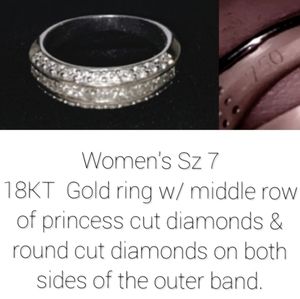 18K one carat genuine diamond wedding anniversary ring band one TDW 18kt 750